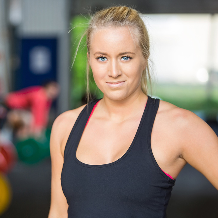 Joanna Gill cooling off after workout